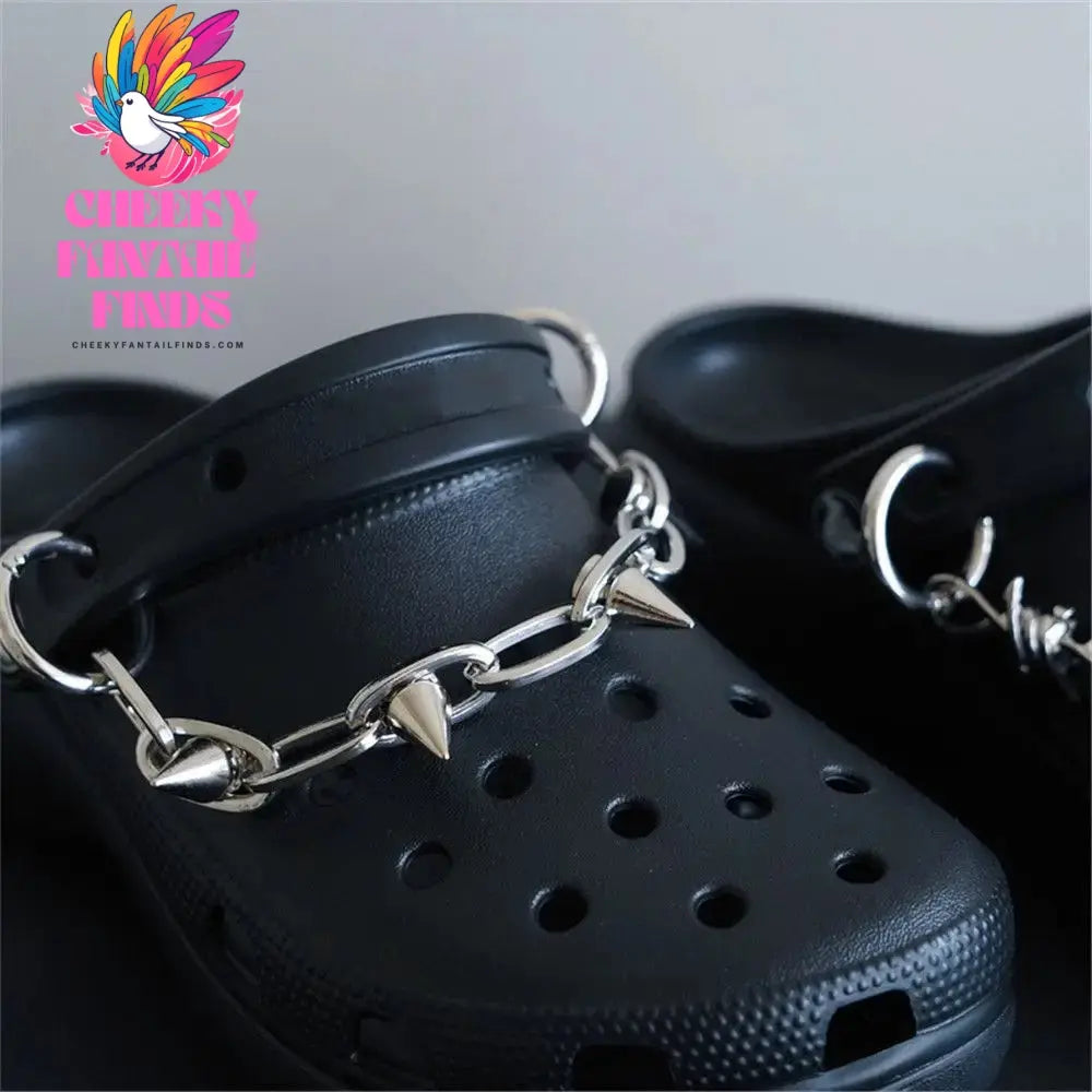 New Designer Shoe Charms Chain Fashion Gift Punk Pendant Metal Buckle Hip Hop Shoe Decoration Accessories Cheeky Fantail Finds