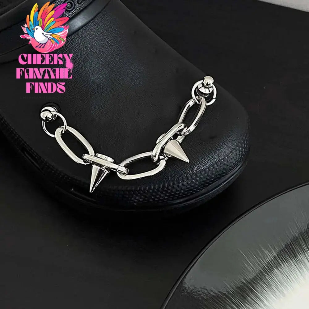 New Designer Shoe Charms Chain Fashion Gift Punk Pendant Metal Buckle Hip Hop Shoe Decoration Accessories Cheeky Fantail Finds