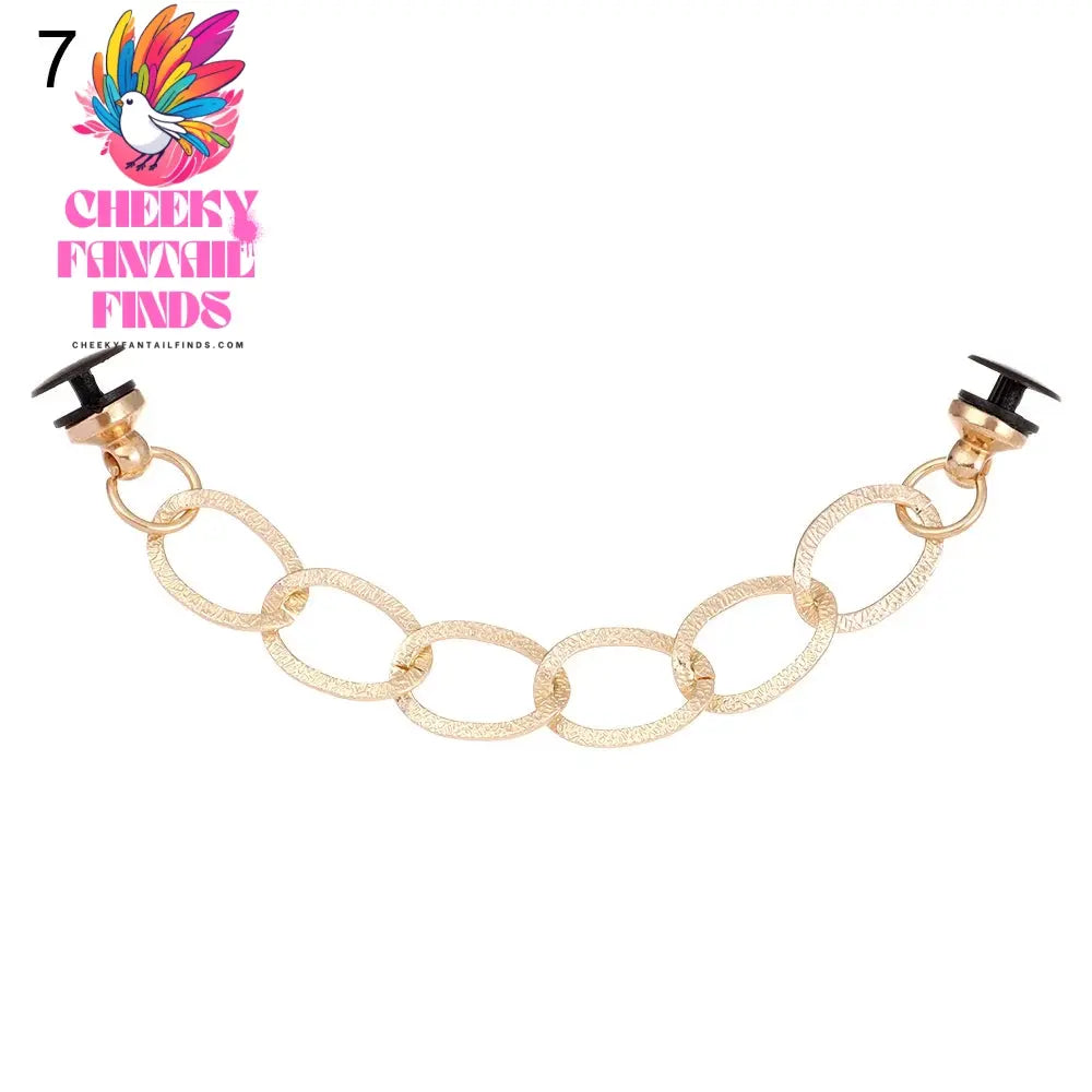 New Designer Shoe Charms Chain Fashion Gift Punk Pendant Metal Buckle Hip Hop Shoe Decoration Accessories Cheeky Fantail Finds