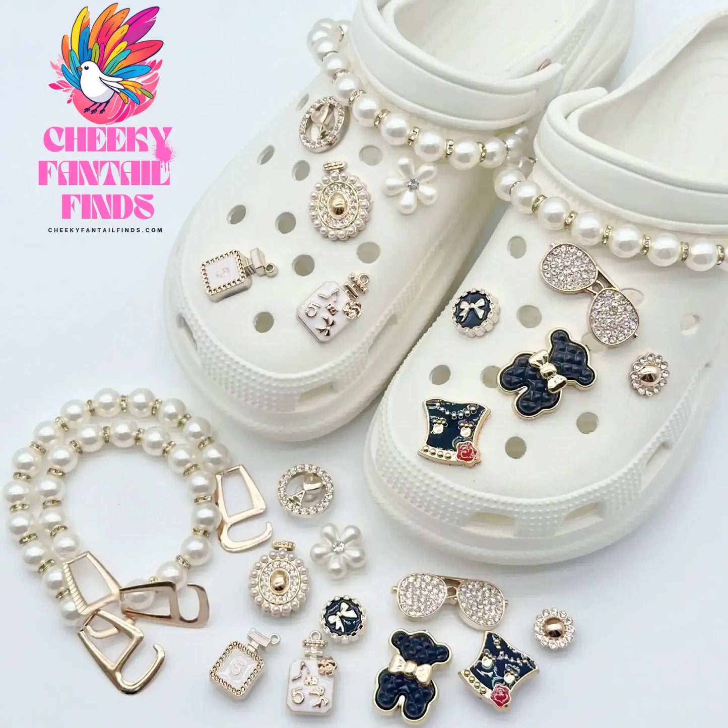 New Fashion Pearl Butterfly Flower Shoe Buckle Children Ladies Cute Cave Shoes Accessories Removable Shoe Buckle Set Hot Sale Cheeky Fantail Finds