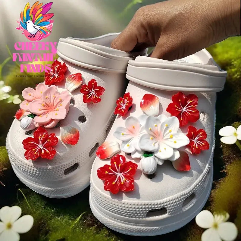 New Hot Fashion shoe Charms for Creative Branches and Flowers Clogs Shoe Buckle Cute shoe Accessories Decoration for Girls Gift Cheeky Fantail Finds