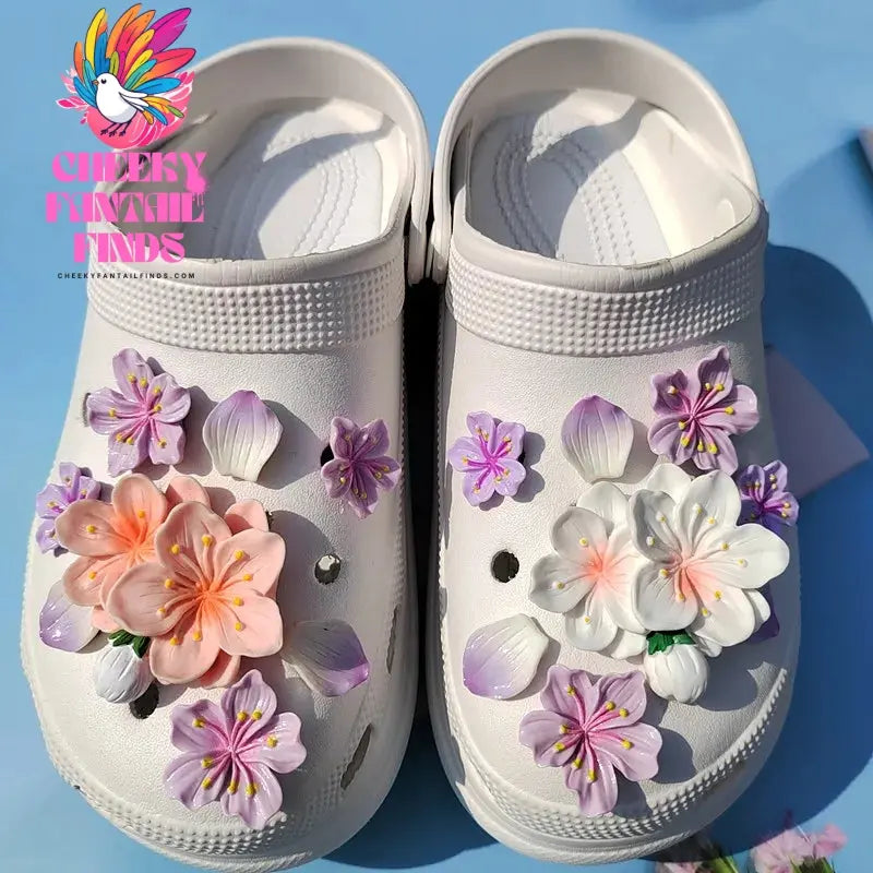 New Hot Fashion shoe Charms for Creative Branches and Flowers Clogs Shoe Buckle Cute shoe Accessories Decoration for Girls Gift Cheeky Fantail Finds
