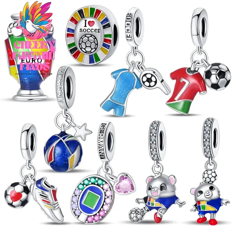 New Women's Gift 925 Silver Creative Football League Trophy Shoe Pendant Fashion Lover DIY Charm Bracelet Jewelry Cheeky Fantail Finds