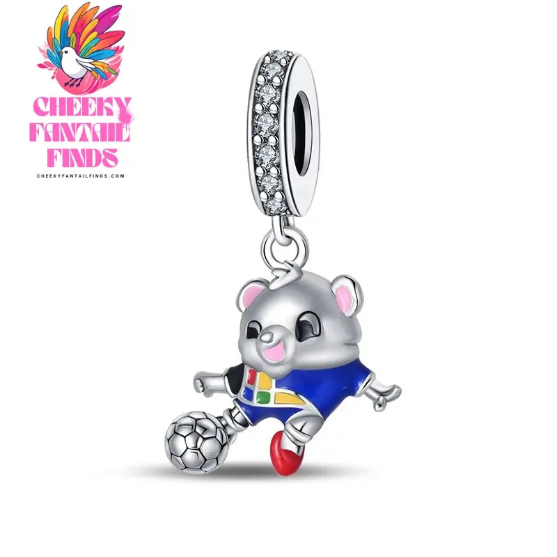 New Women's Gift 925 Silver Creative Football League Trophy Shoe Pendant Fashion Lover DIY Charm Bracelet Jewelry Cheeky Fantail Finds