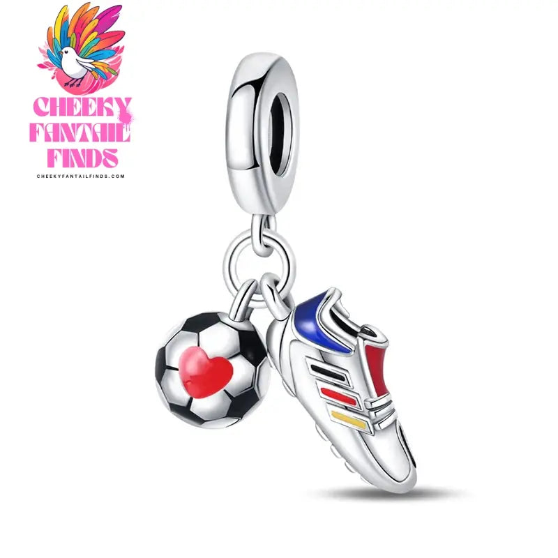 New Women's Gift 925 Silver Creative Football League Trophy Shoe Pendant Fashion Lover DIY Charm Bracelet Jewelry Cheeky Fantail Finds