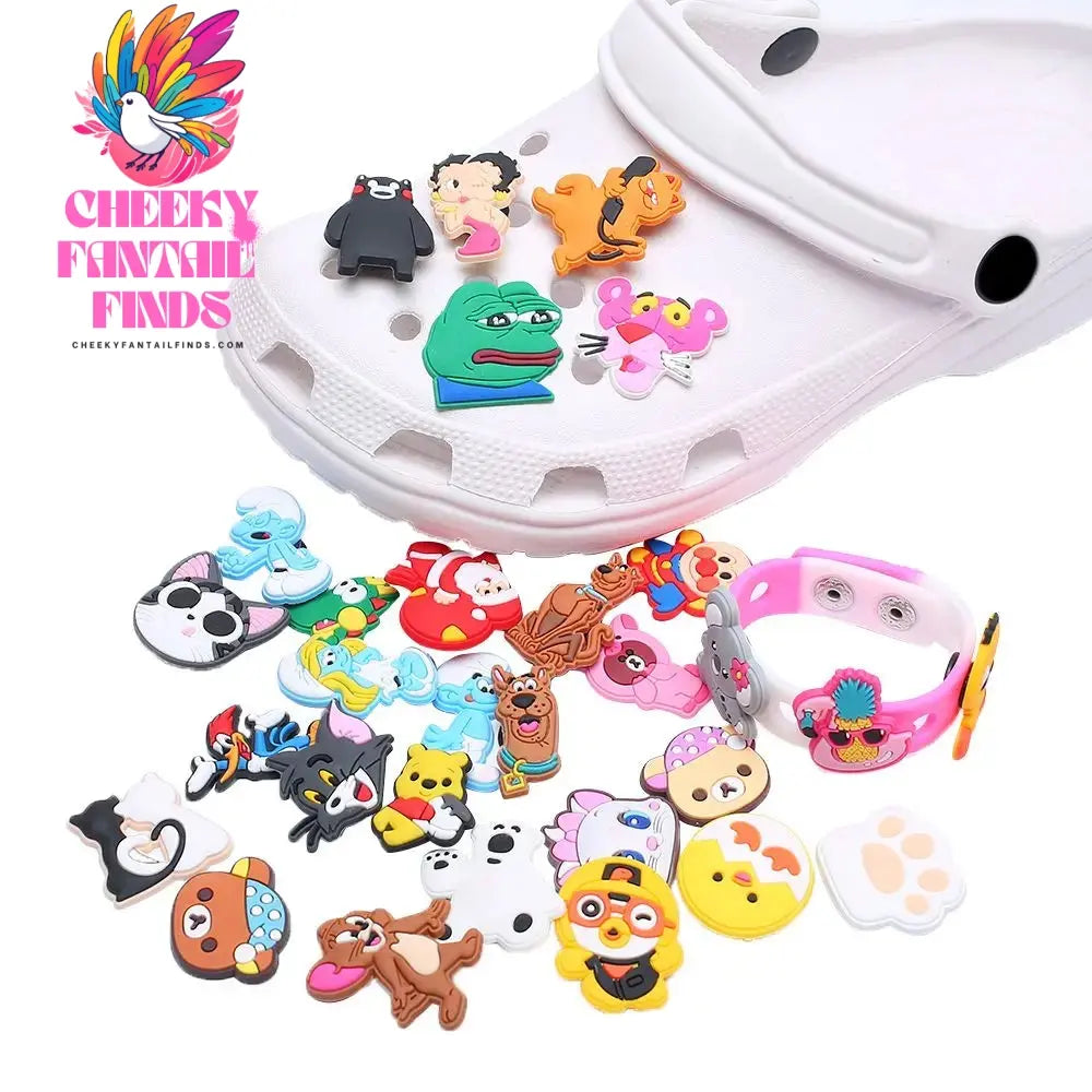 Novelty Single Sale 1pc PVC Game Shoe Charms Shoe Accessories Shoe Decoration for Wristbands Kids Party Xmas Hot Sale Cheeky Fantail Finds