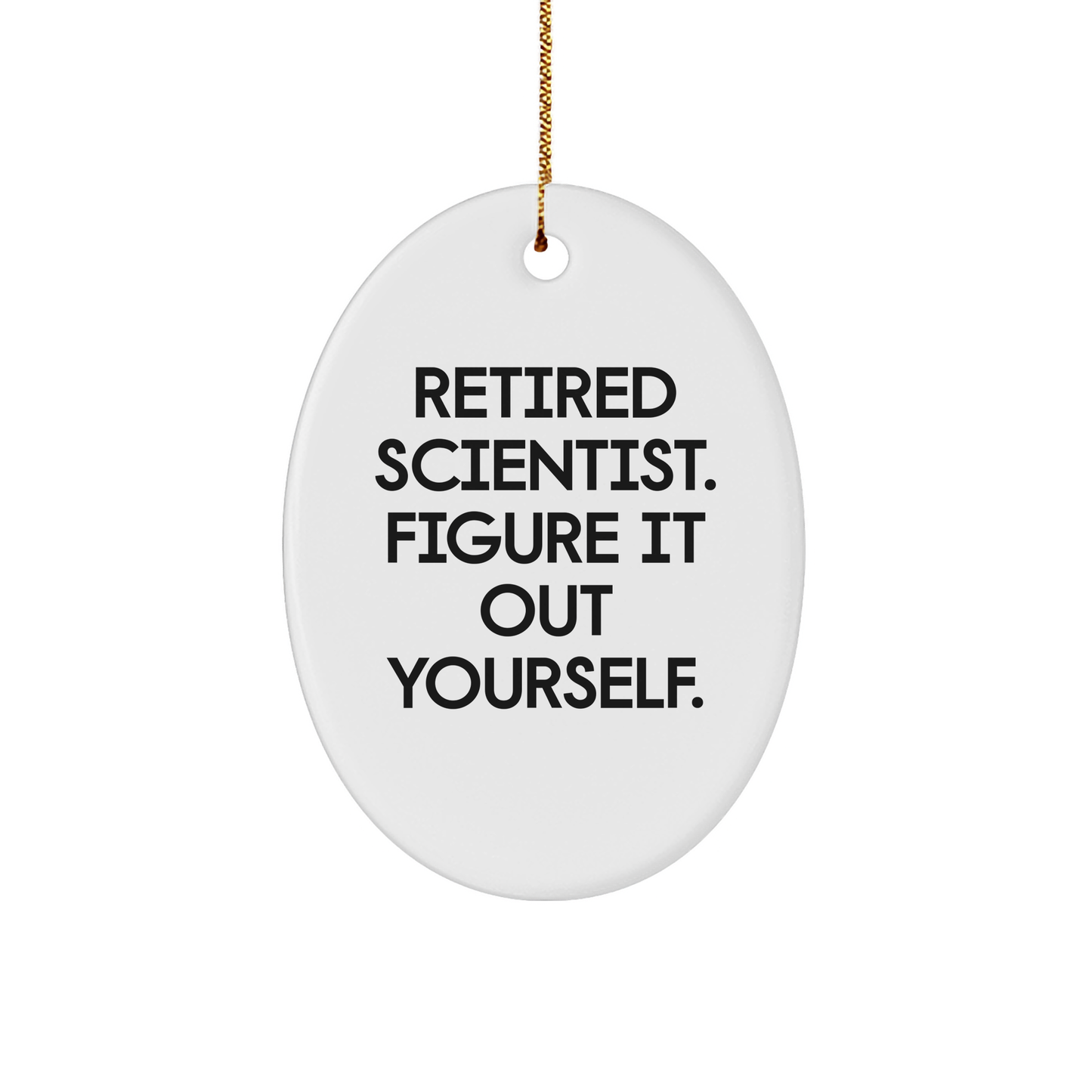 Scientist Gifts from Friends to Retired Scientist Figure It Out Yourself Oval Ornament for Christmas - Image 1