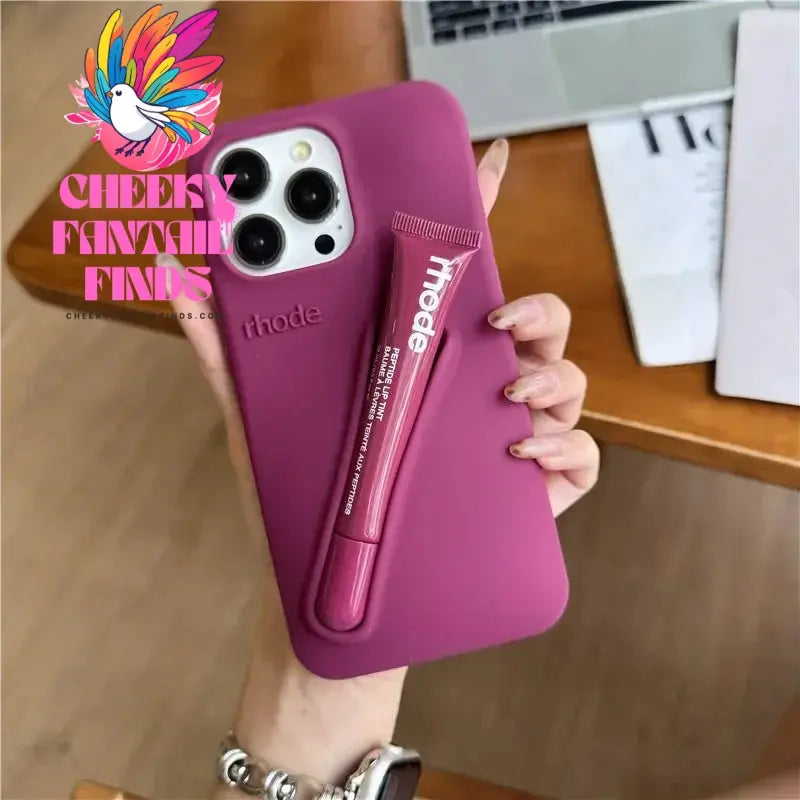 Original Rhode Phone Case for iPhone 11 12 13 14 15 16 Pro Max Plus Lipstick Soft Silicone Bumper Lip Gloss Holder Makeup Cover Cheeky Fantail Finds