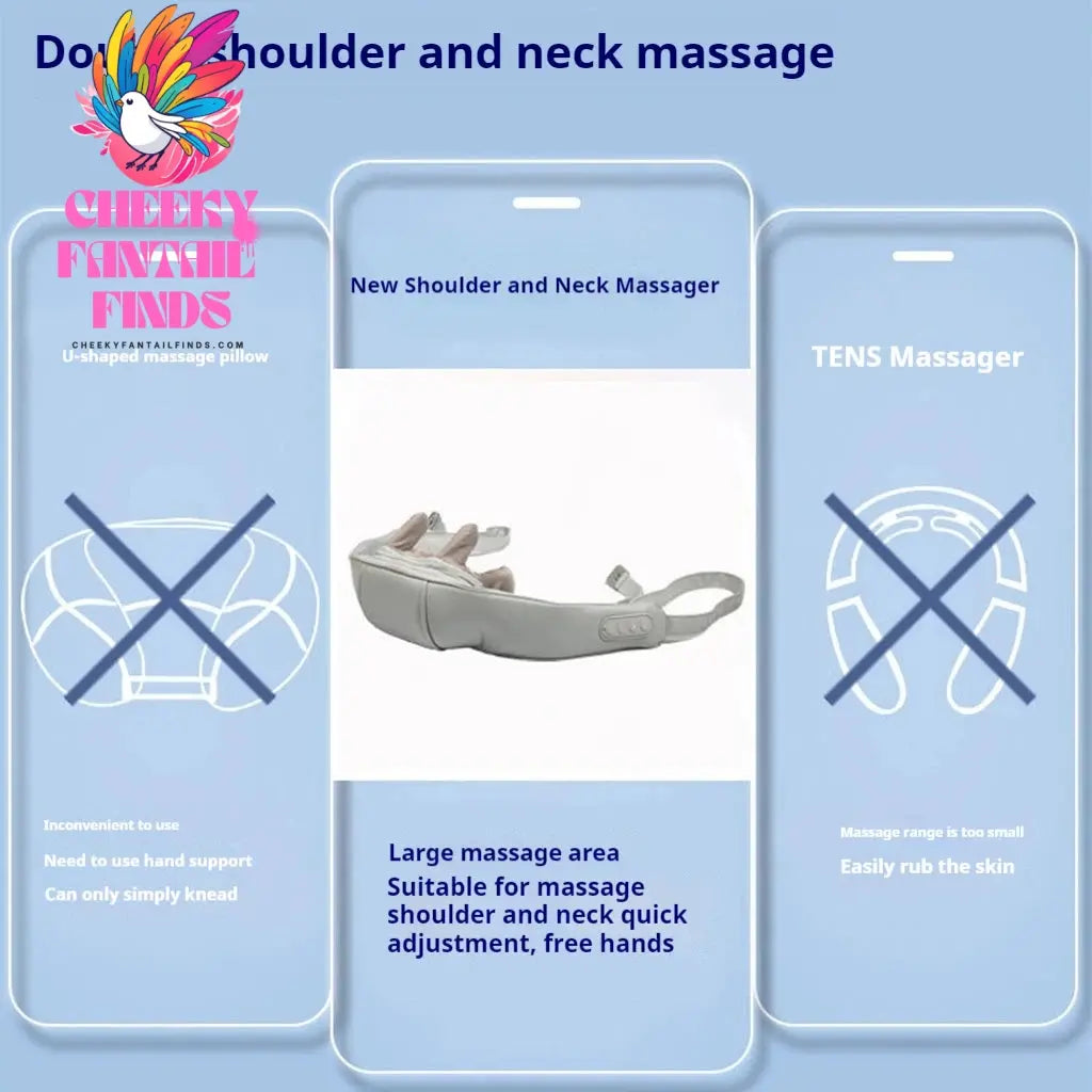Oyeal Comfortable home portable multifunctional long range cervical spine massager pulse massager intelligent shoulder neck neck Cheeky Fantail Finds