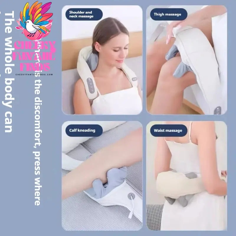 Oyeal Comfortable home portable multifunctional long range cervical spine massager pulse massager intelligent shoulder neck neck Cheeky Fantail Finds