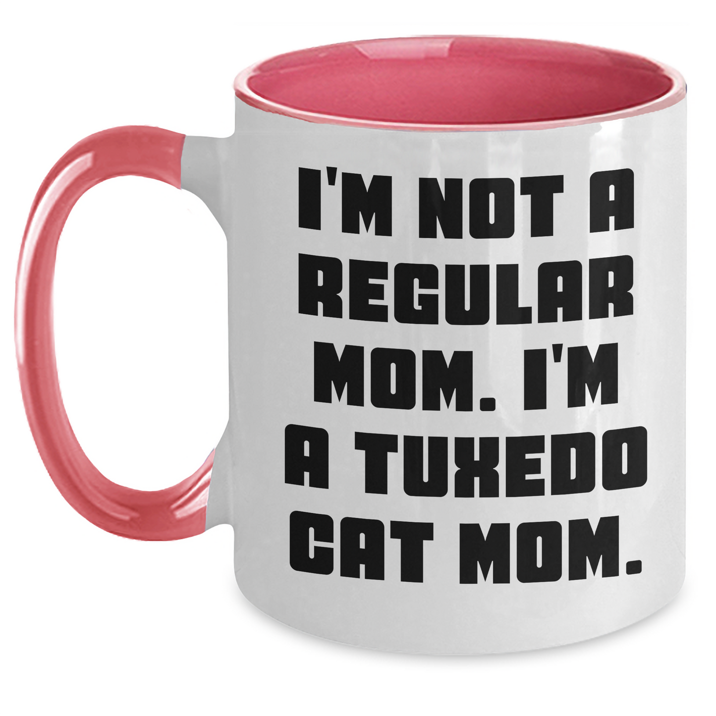 Tuxedo Cat Mom Funny Gifts for Her, Unique Two Tone Coffee Mug for Graduation, I'm Not A Regular Mom. I'm A Tuxedo Cat Mom. Gifts from Mom to Daughter, for Coworkers, or Friends - Main
