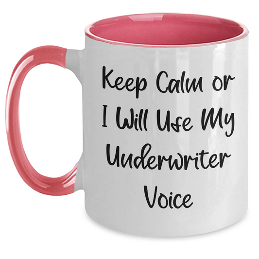Keep Calm Underwriter Gifts, Funny Two Tone Coffee Mugs for Men, Gifts from Friends or Family for Father's Day - Main