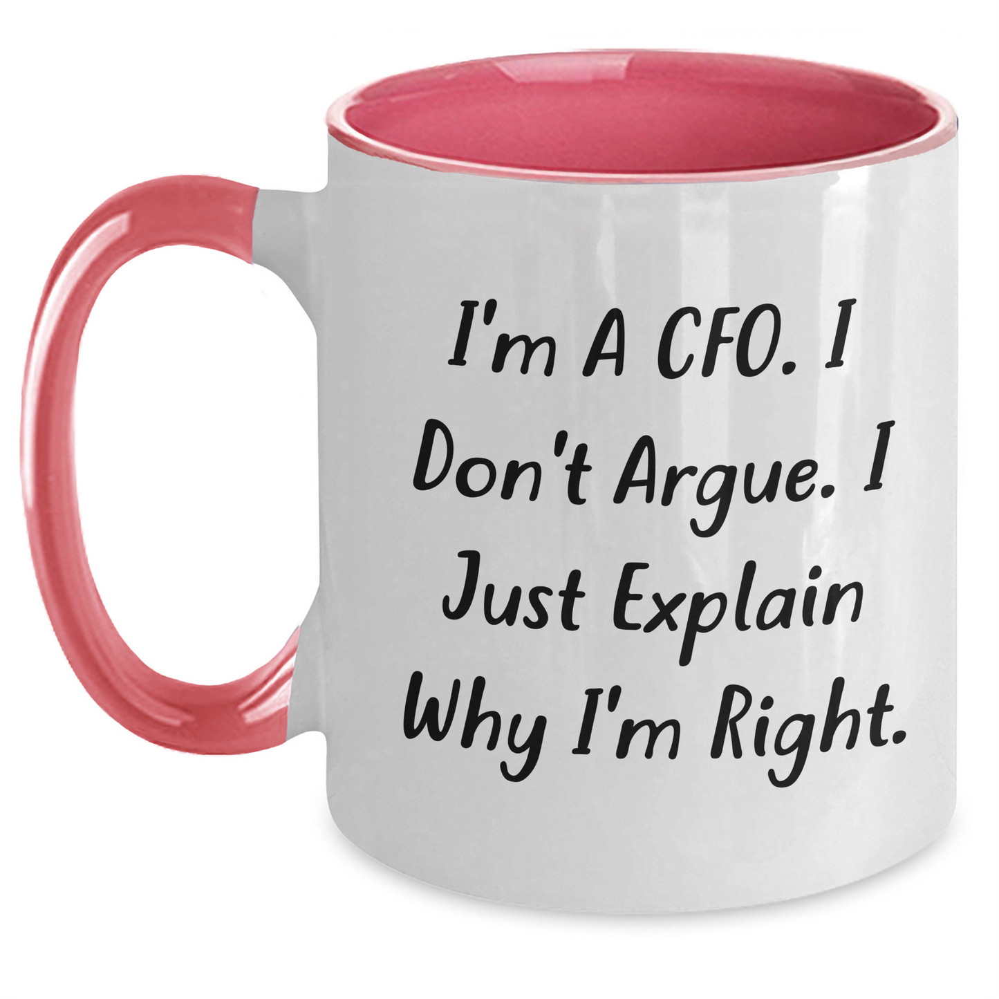 CFO Funny Quote Gifts from Men to Graduating CFO Friends - Two Tone Coffee Mug - Gifts for CFO and Finance Professionals - Main