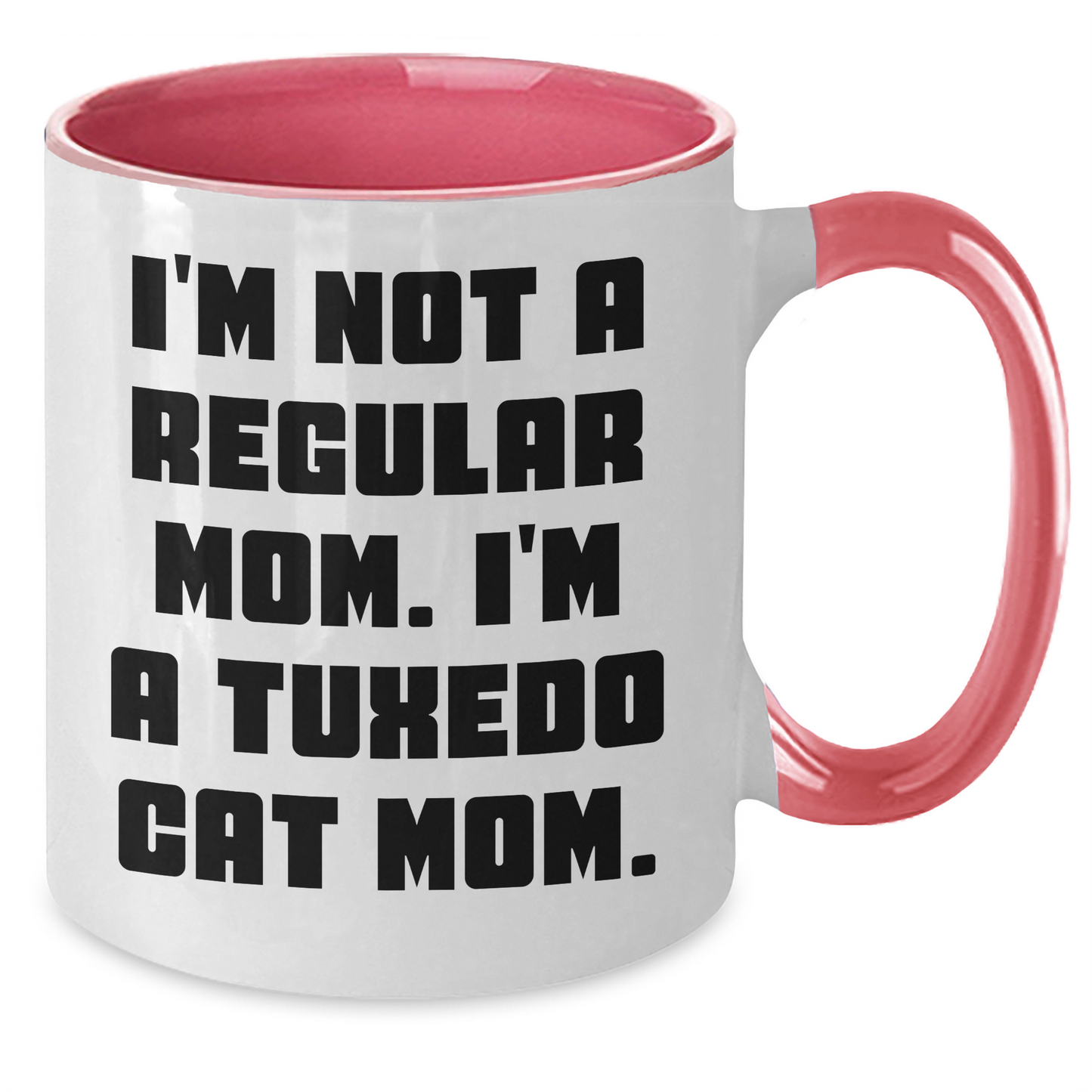 Tuxedo Cat Mom Funny Gifts for Her, Unique Two Tone Coffee Mug for Graduation, I'm Not A Regular Mom. I'm A Tuxedo Cat Mom. Gifts from Mom to Daughter, for Coworkers, or Friends - Additional