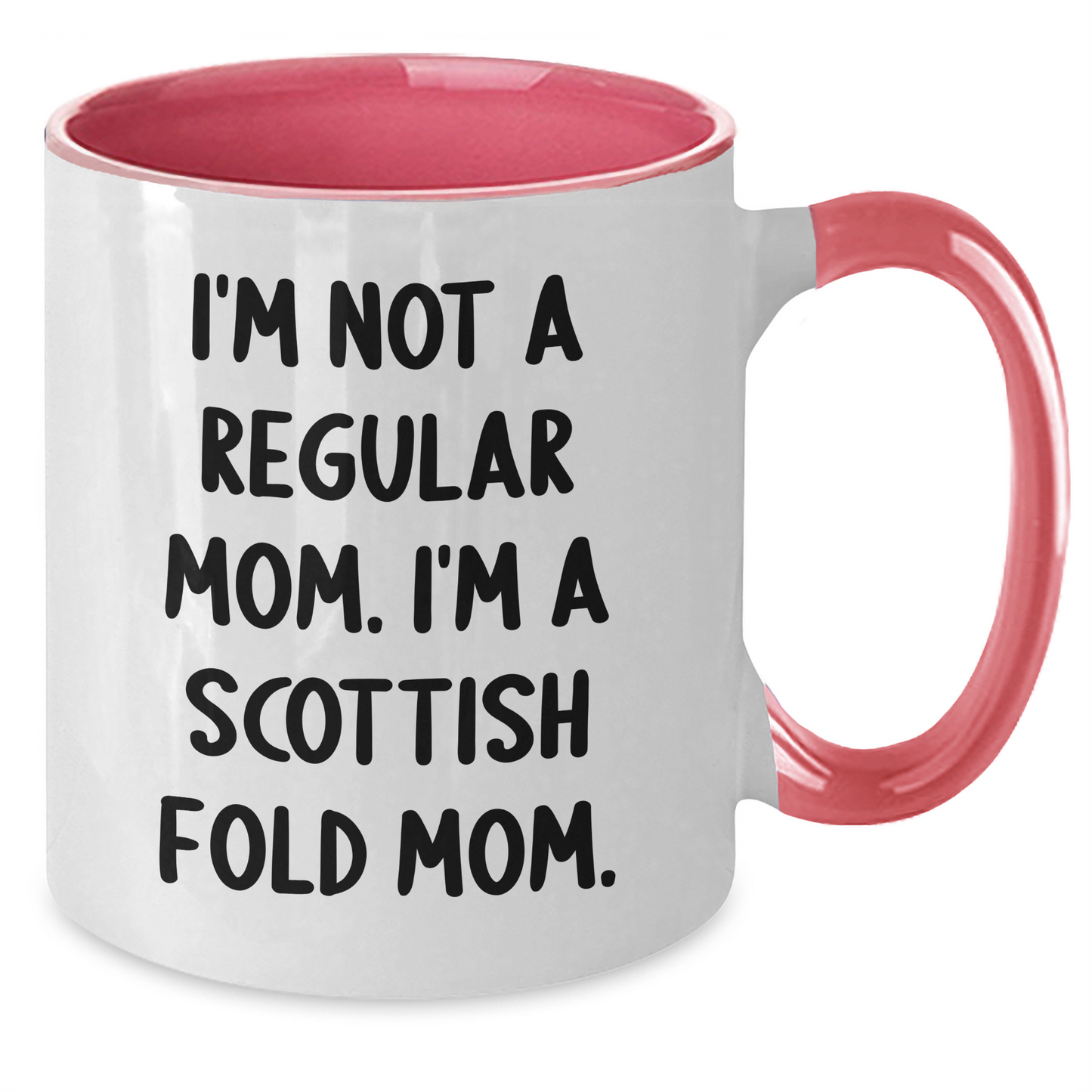 Funny Scottish Fold Cat Mom Gifts for Friends - Unique Two Tone Coffee Mug for Father's Day - Additional