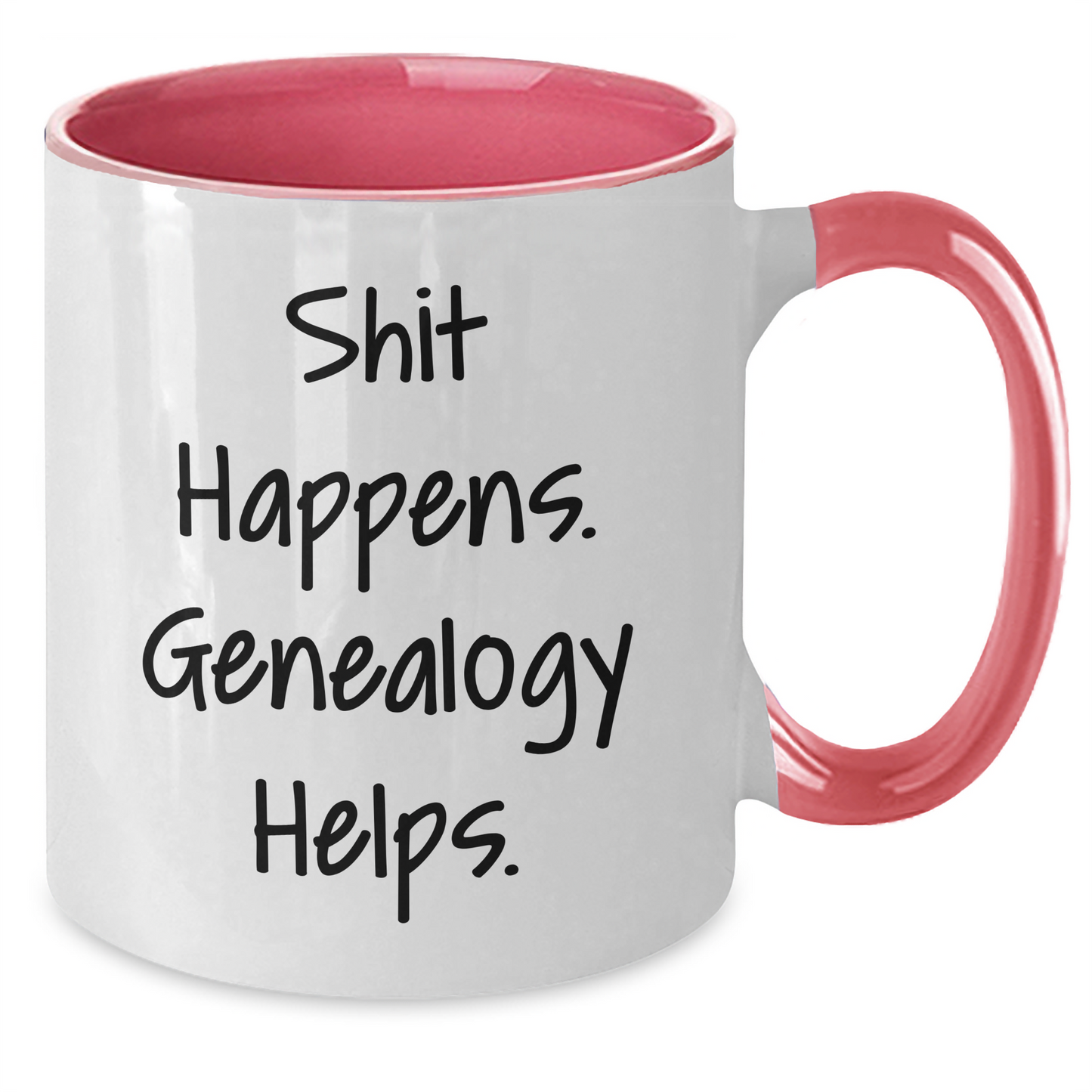 Funny Genealogy Gifts for Men, Shit Happens Two Tone Coffee Mug, Father's Day Unique Gifts from Family - Additional