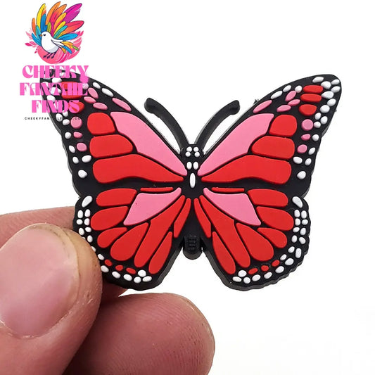 PVC Soft Rubber Shoe Ornament Butterfly Buckle Accessories Cheeky Fantail Finds