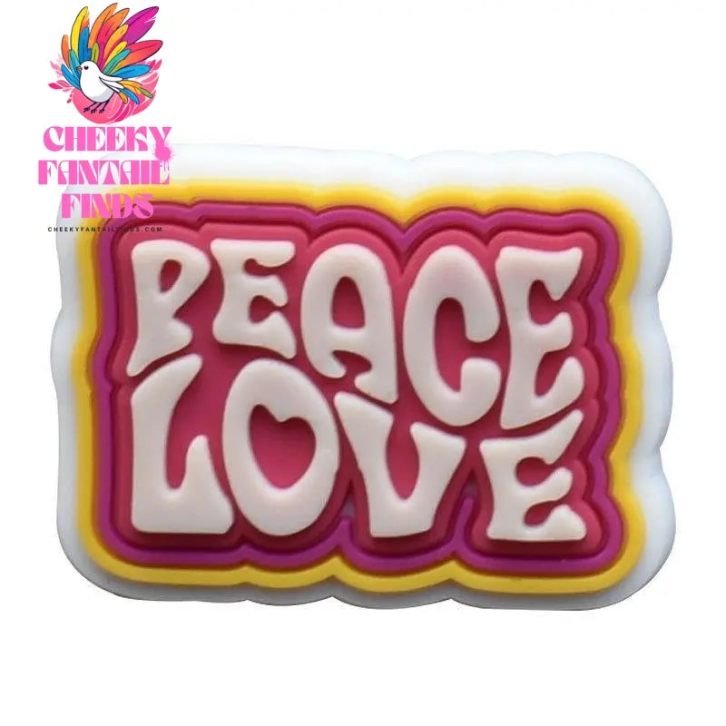 Peace Love Cartoon Hole Shoes Accessories PVC Shoe Buckle Cheeky Fantail Finds