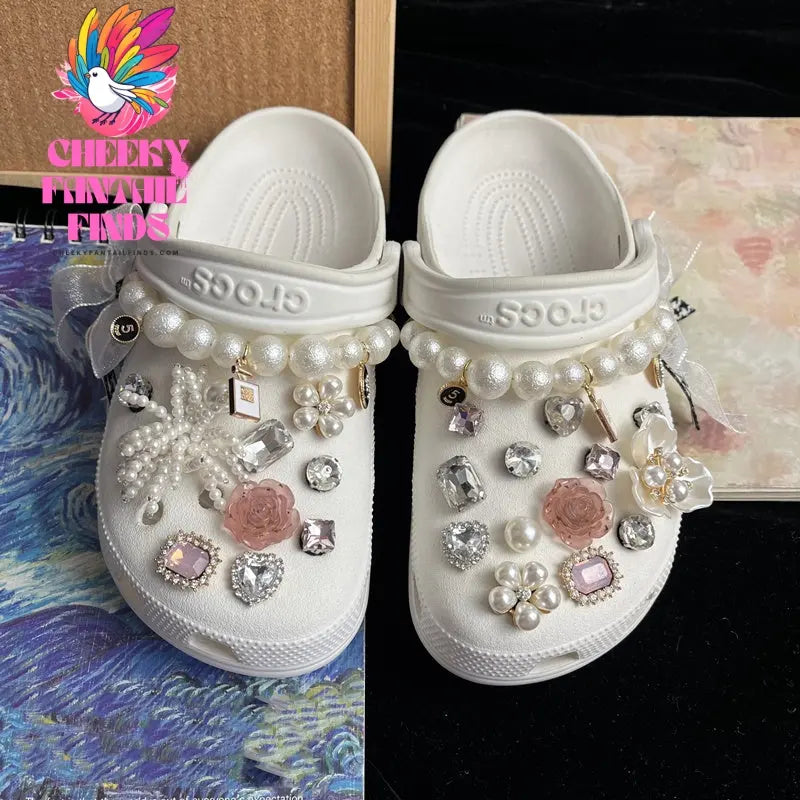 Pearl Chain Buckle Shoe Flower Accessories Cheeky Fantail Finds