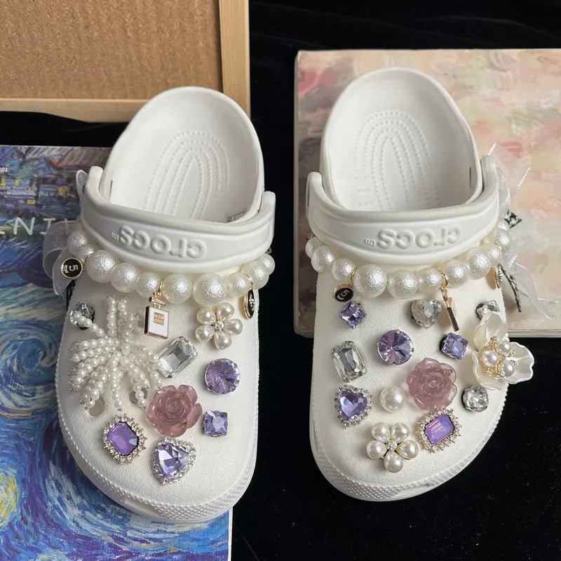 Pearl Chain Buckle Shoe Flower Accessories Cheeky Fantail Finds