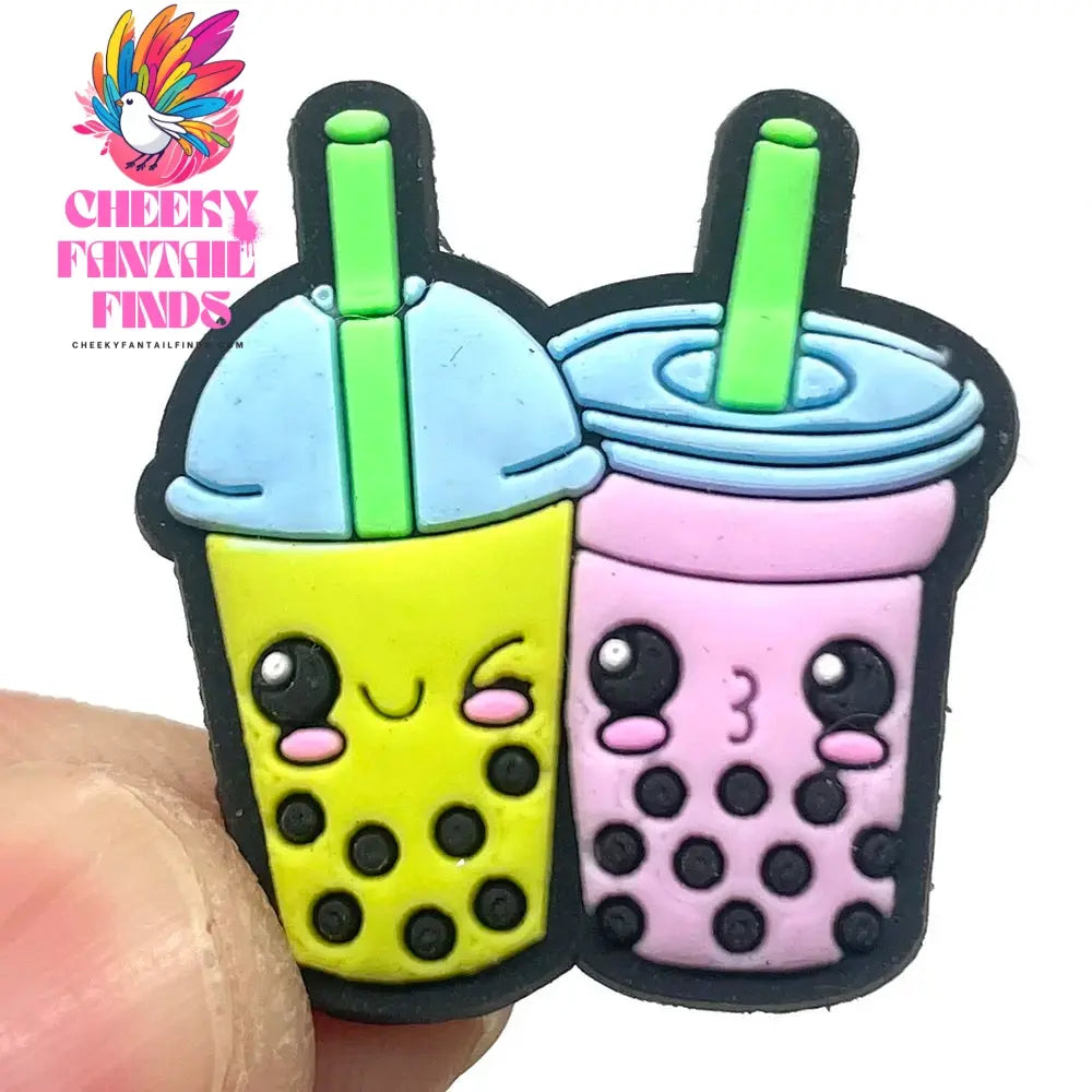 Pearl milk tea Coffee Food Shoe Charms for Clogs Sandals Decoration Shoe Accessories Charms for Friend Cheeky Fantail Finds