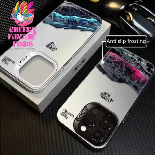 Phone Case For IPhone 16 15 14 13 12 11 Pro XS Max X XR 7 8 Plus Snow Mountain Landscape Sunset Plating Matte Hard Cover Funda Cheeky Fantail Finds