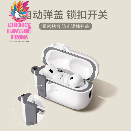 Protective Case For Airpods 4 Cover Luxury Earphone Cover Case For Apple Airpodspro2 3Air Pods Pro Shockproof Sleve With Hook Cheeky Fantail Finds