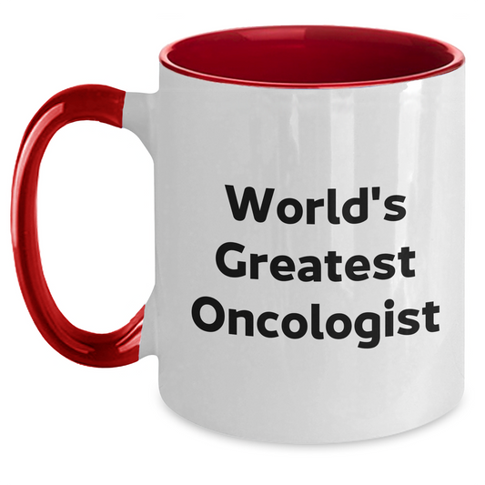 Funny World's Greatest Oncologist Gifts for Oncologist Men from Friends and Family, Two Tone Coffee Mug for Graduation - Main