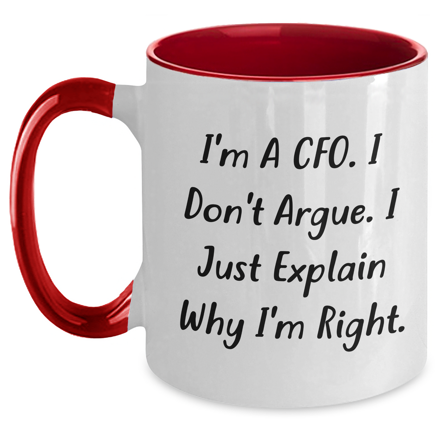 CFO Funny Quote Gifts from Men to Graduating CFO Friends - Two Tone Coffee Mug - Gifts for CFO and Finance Professionals - Main
