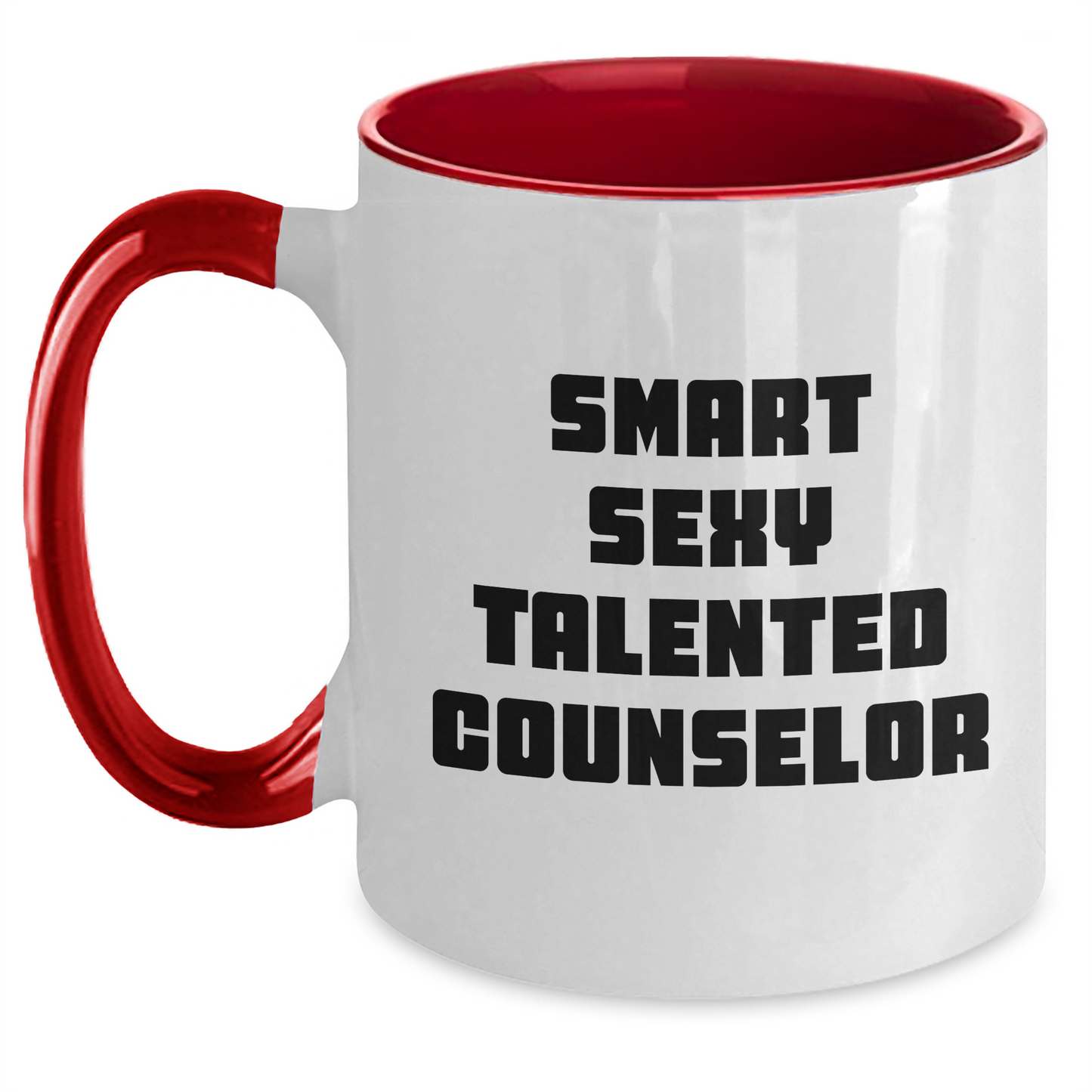 Funny Counselor Gifts from Friends to Men or Women - Smart Sexy Talented Counselor Two Tone Coffee Mug, Graduation Unique Gifts - Main