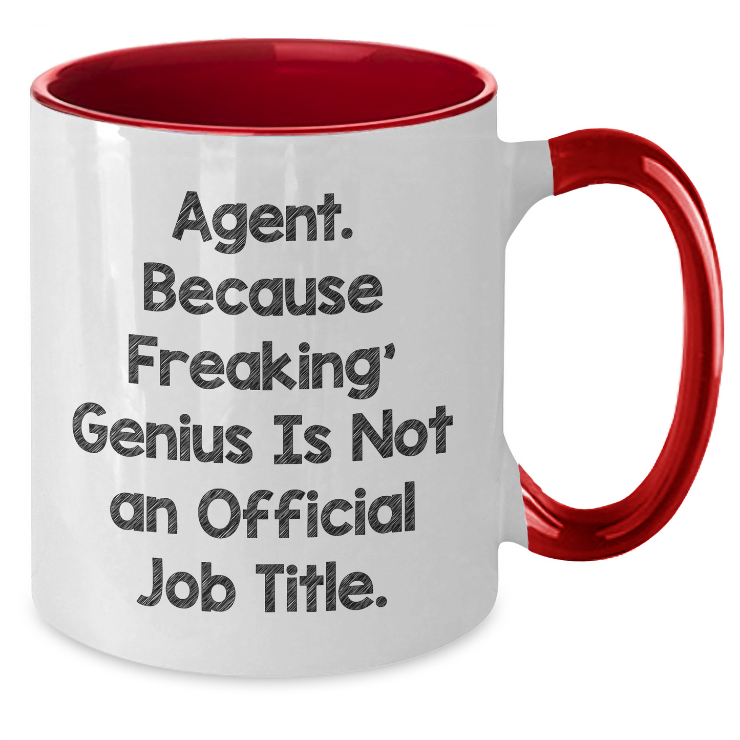 Funny Agent Gifts - 'Agent. Because Freaking' genius Is Not An Official Job Title.' Two Tone Coffee Mug for Father's Day from Men to Family - Additional