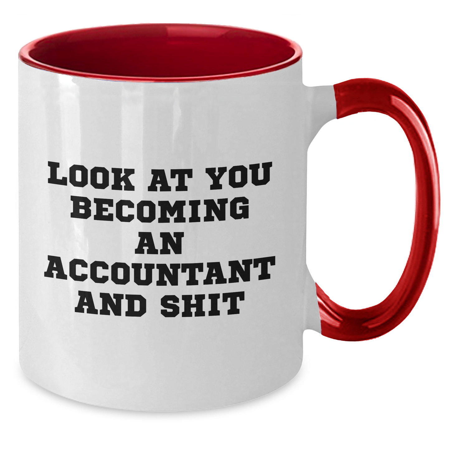 Funny Accountant Gifts from Friends - Look At You Becoming An Accountant And Shit Two Tone Coffee Mug for Dad, Father's Day Unique Gifts for Accountant Men - Additional