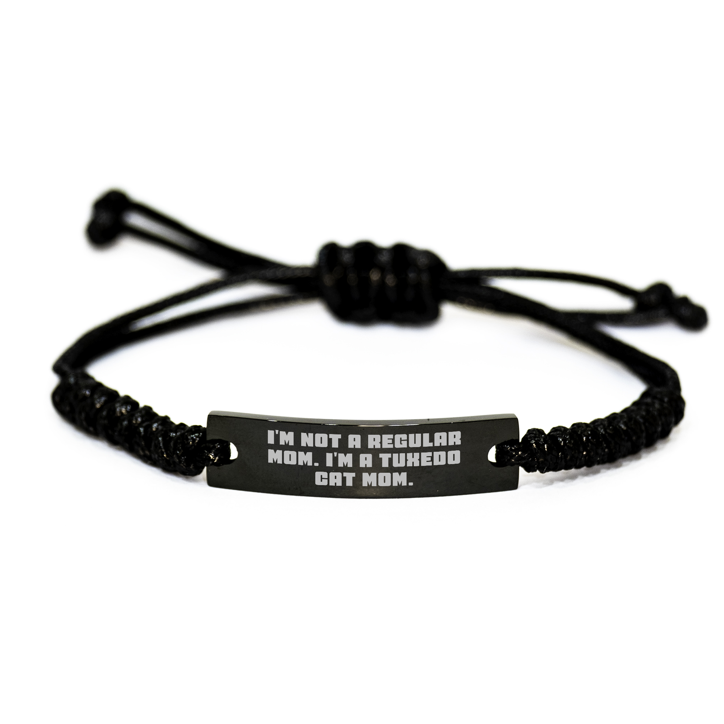Tuxedo Cat Mom Funny Gift Rope Bracelet for Men Women Friends Family from Mom to Graduation Unique Gifts - Image 1