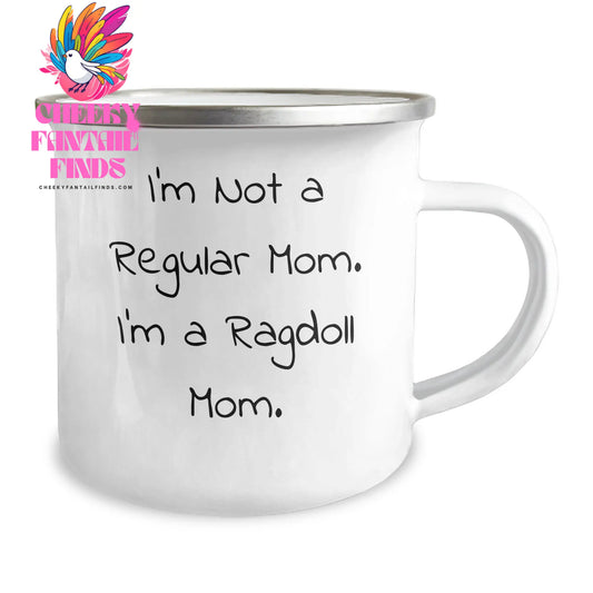 Ragdoll Cat Mom's Funny Camping Mug, Gifts from Family to Men, Father's Day Unique Gifts for Ragdoll Cat Enthusiasts, I'm Not a Regular Mom. I'm a Ragdoll Mom., 12 oz Stainless Steel - Image 2