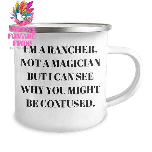 Rancher Gifts for Him, Funny Camping Mug for Father's Day 'I'm Not a Magician', 12 oz Stainless Steel with Enamel Finish, Gifts from Men to Family - Image 2