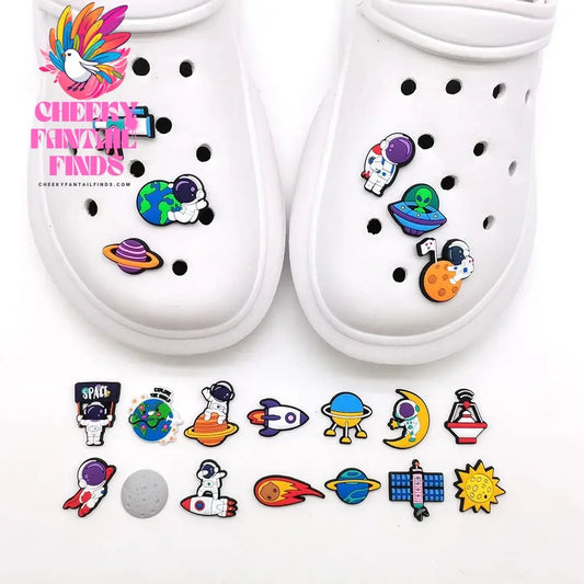 Random Astronaut Rocket Shoe Charm DIY Shoe Accessories shoe decoration for Children's and Student Gifts Cheeky Fantail Finds