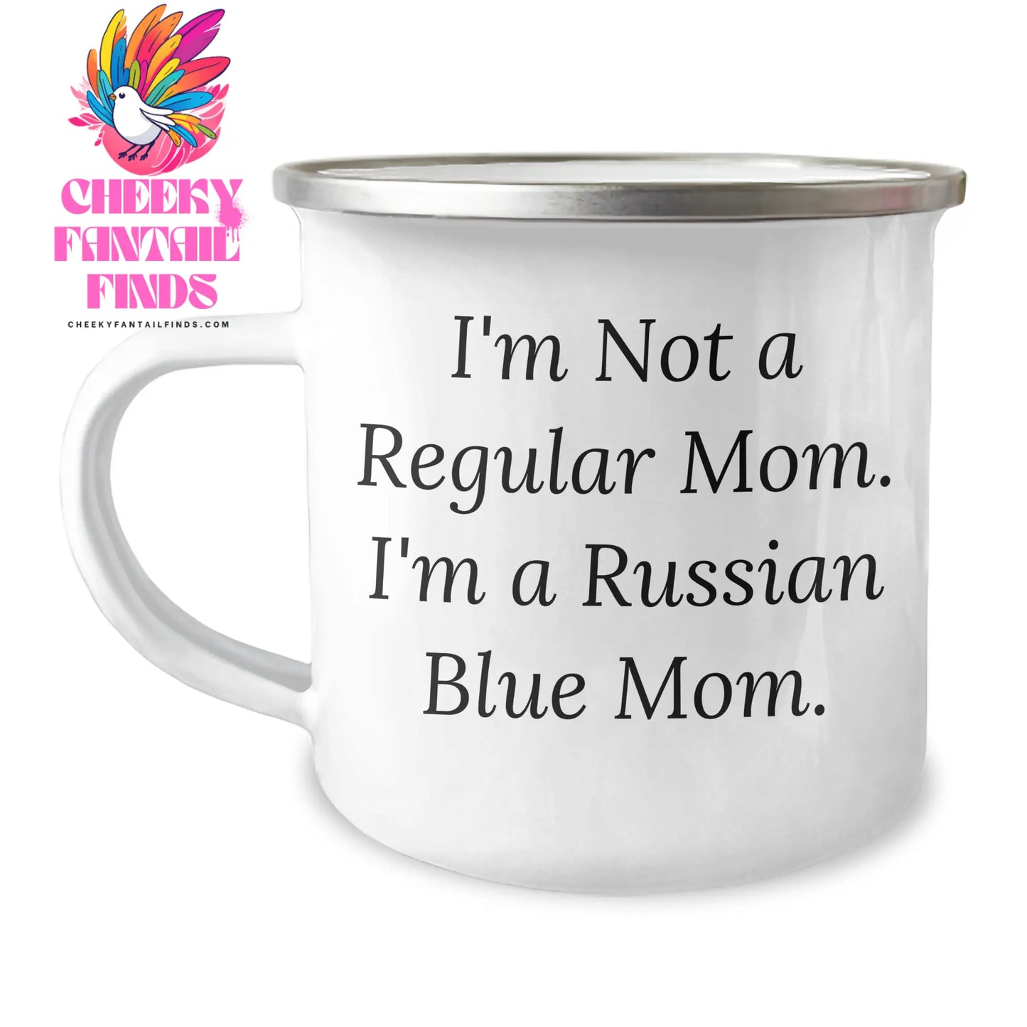 Russian Blue Cat Mom Funny Camping Mug Gifts for Men from Women on Father's Day - Image 1