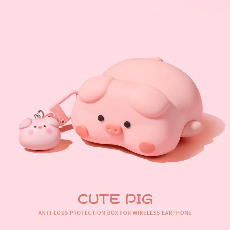 3D Pig Cover for AirPods 4 Case Cartoon Cute Earphone Case for AirPods Pro 2 1 2 3 Charging Cover Piggy Soft Case