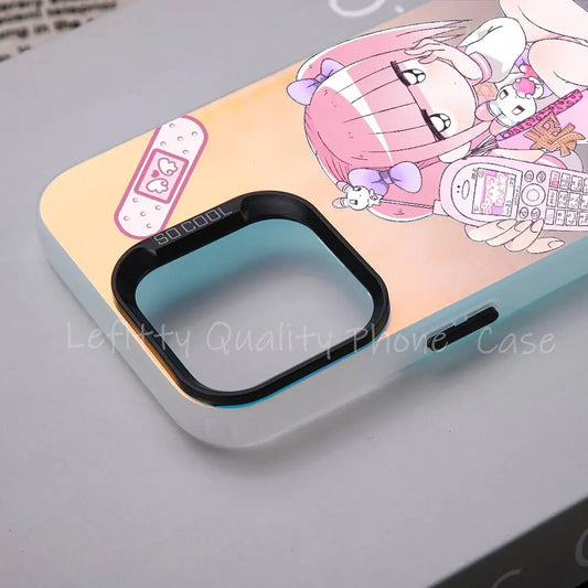 M-Menhera Chan Anime Phone Case For IPhone 16 15 14 13 12 11 Pro Max Matte Aurora Multicolor Laser Metallic Gradient Funda