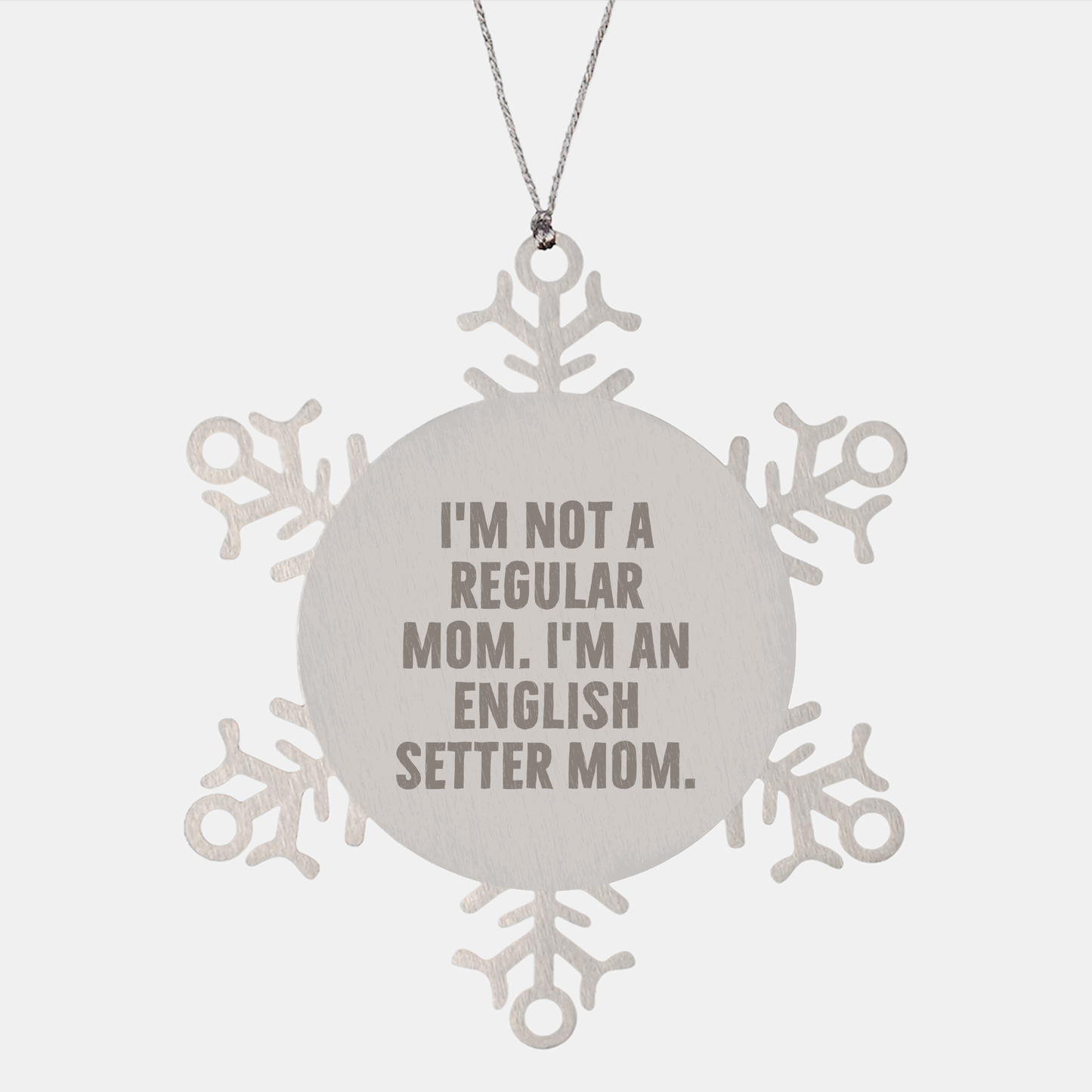 Funny English Setter Dog Mom Gifts from Friends for Christmas Snowflake Ornament - Image 1