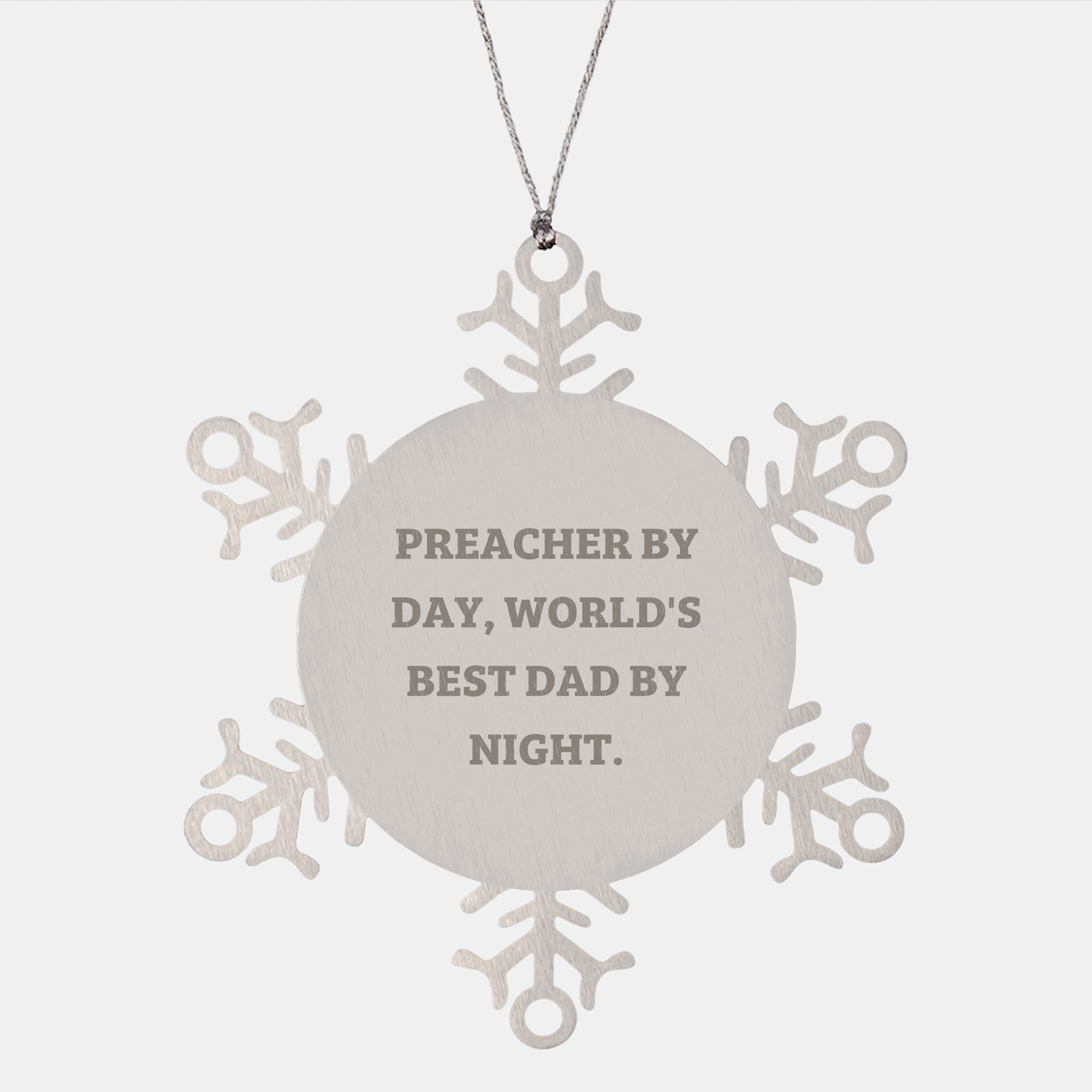 Preacher by Day Funny Christmas Snowflake Ornament Gifts for Dads from The Pulpit, Unique Christmas Unique Gifts for Preachers at Home - Image 1