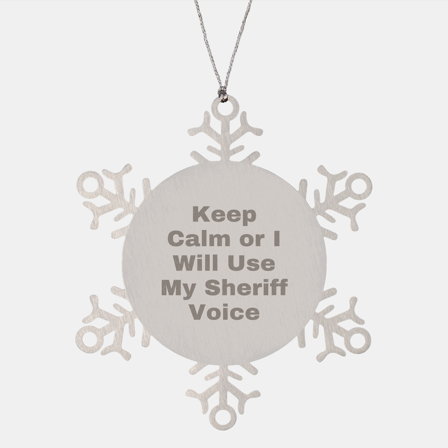 Sheriff Snowflake Ornament Gifts for Sheriff Lovers, Funny Sheriff Quote, 3.14 Inch Stainless Steel, Gifts from Family, Friends, Coworkers, Christmas Unique Gifts - Image 1