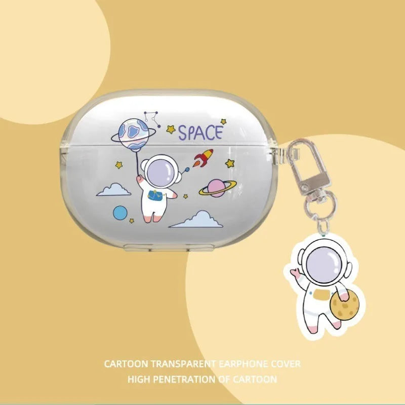Cute Cartoon Role Earphone Protective Case for Redmi Buds 4 Pro Soft Clear Headphone Protect Cover Redmi Buds4 Pro with Pendant