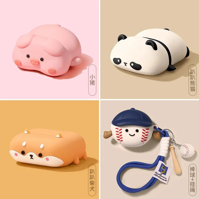 3D Pig Cover for AirPods 4 Case Cartoon Cute Earphone Case for AirPods Pro 2 1 2 3 Charging Cover Piggy Soft Case