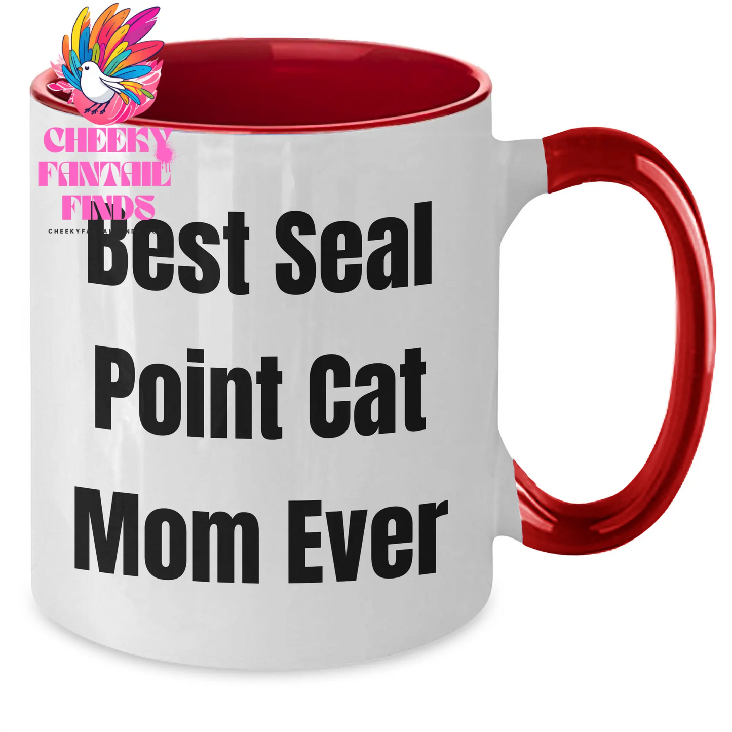 Seal Point Cat Mom's Best Gift for Father's Day Two Tone Coffee Mug, Funny Quote - Gifts from Mom to Dad - Additional