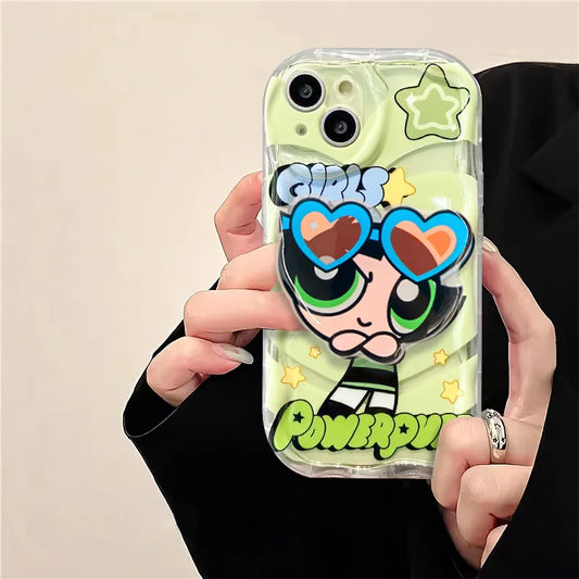 The Powerpuff Girl Cartoon Phone Case For Iphone 15 Pro Max 16 Pro Max Transparent Cute Design Anime Mobile Phone Case Girl Gift