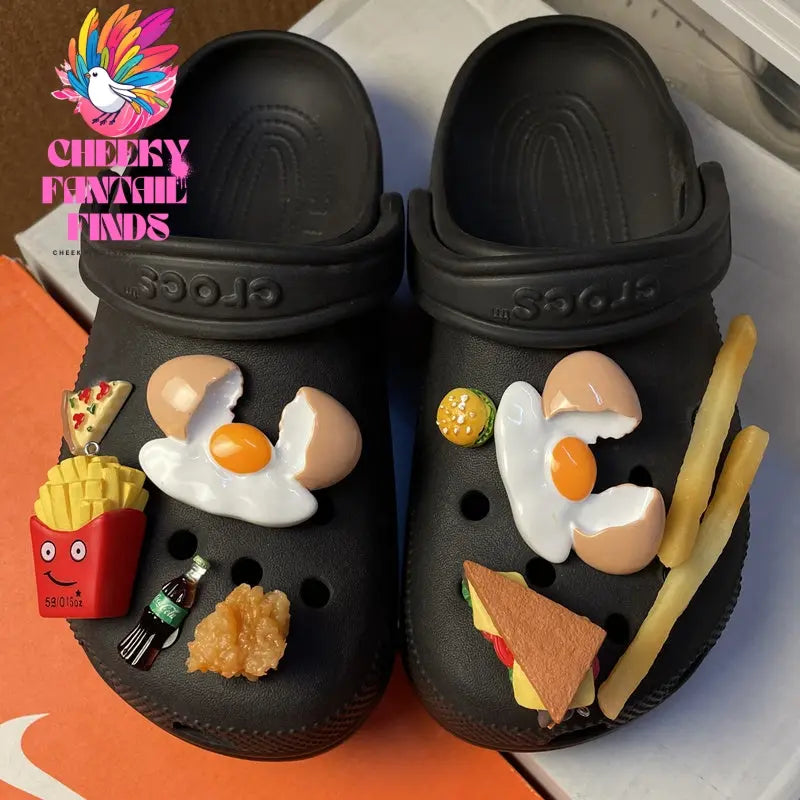 Shoe Accessories Diy Fried Chicken Burger Shoe Buckle Cheeky Fantail Finds