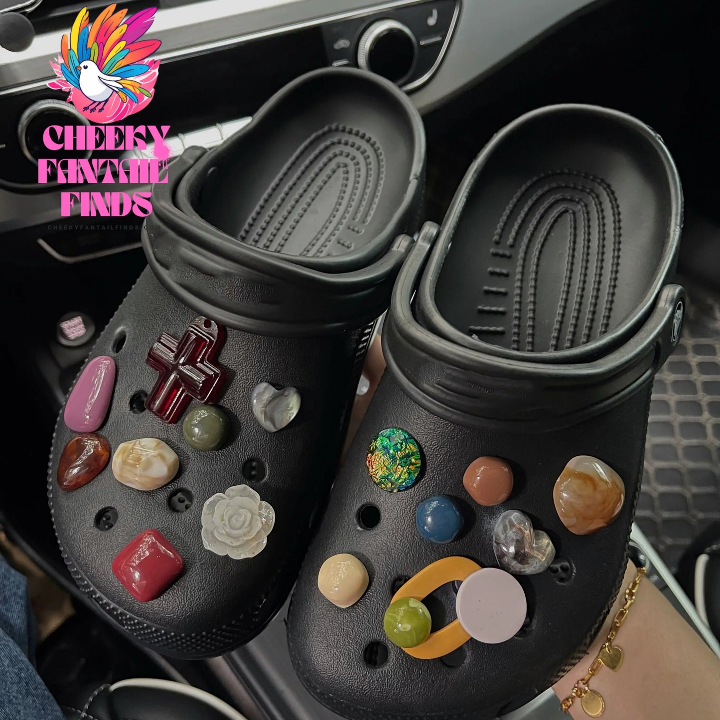 Shoe Buckle Cross Rough Stone Accessories Cheeky Fantail Finds