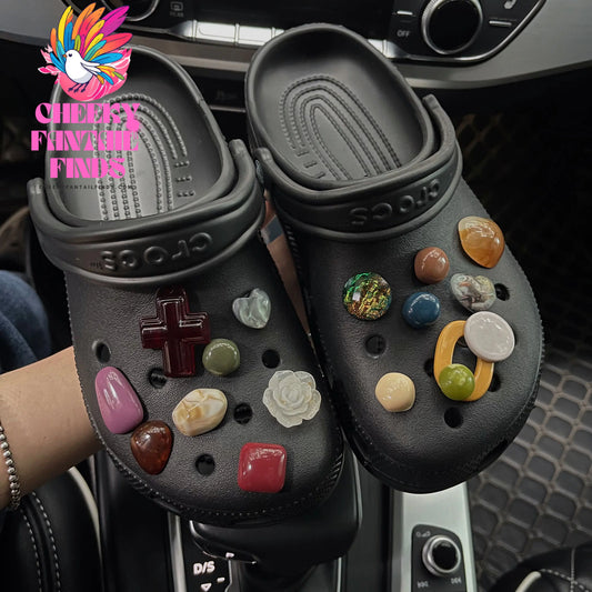 Shoe Buckle Cross Rough Stone Accessories Cheeky Fantail Finds