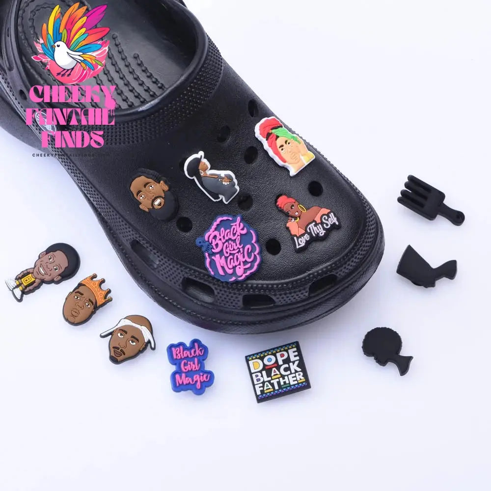 Shoe Charms Black Lives Matter PVC Cartoon Portraits Shoe Accessories for boys girls adults gifts Cheeky Fantail Finds